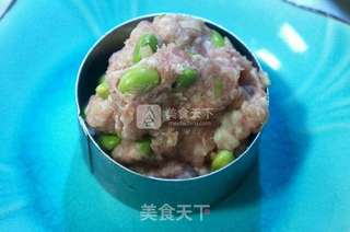 毛豆肉饼蒸螃蟹的做法步骤：2