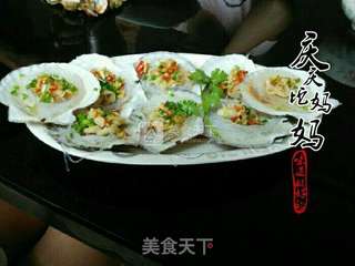 蒜蓉粉丝蒸扇贝的做法步骤:10