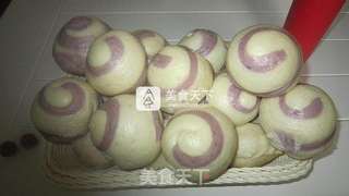 紫薯螺旋“豆沙包”的做法步骤:4