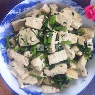茼蒿豆腐的做法步骤:10
