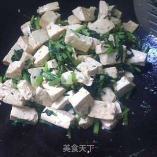 茼蒿豆腐的做法步骤:9