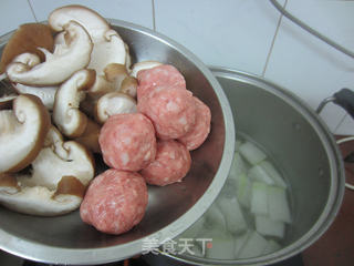 香菇冬瓜肉丸汤的做法步骤:8