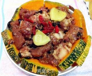 简单易做~豆豉南瓜蒸排骨的做法步骤:5