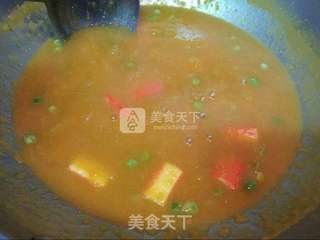 南瓜海鲜浓汤羹的做法步骤:6