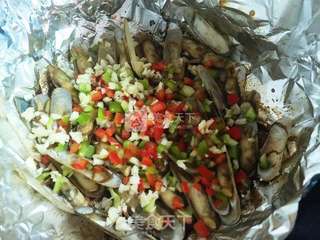 蒜香烤蛏子的做法步骤:9