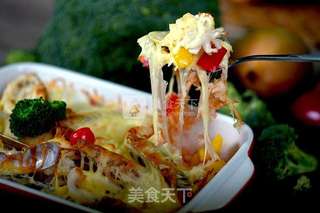 德普烤箱食谱——海鲜焗饭的做法步骤:11