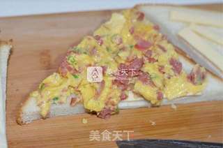 鸡蛋香肠三明治的做法步骤:6