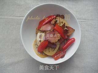 腊肉莲藕片的做法步骤:8