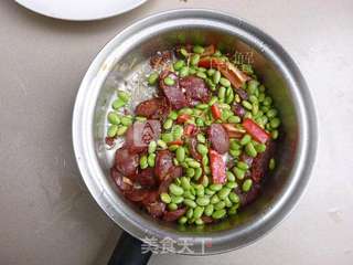 腊肠毛豆的做法步骤:5