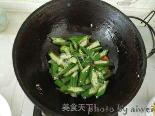 秋葵炒鸡蛋的做法步骤:8