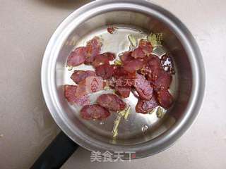 腊肠毛豆的做法步骤:4