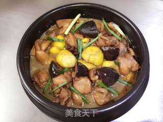 香菇板栗鸡腿煲的做法步骤:12