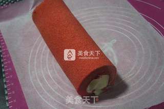 红丝绒烫面戚风卷的做法步骤:21