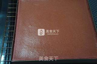 红丝绒烫面戚风卷的做法步骤:16