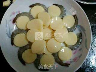 滑嫩玉子豆腐蒸虾仁的做法步骤:4