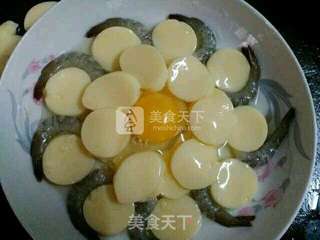 滑嫩玉子豆腐蒸虾仁的做法步骤:5