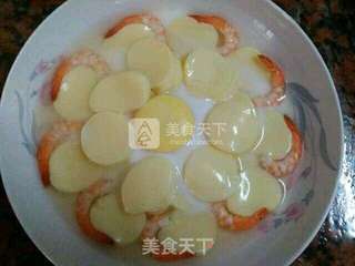 滑嫩玉子豆腐蒸虾仁的做法步骤:6
