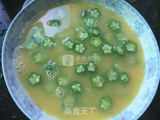 秋葵蛋羹的做法步骤:6