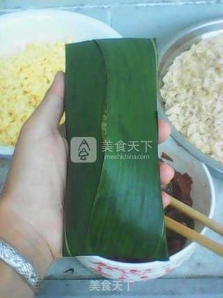 绿豆肉粽的做法步骤:15