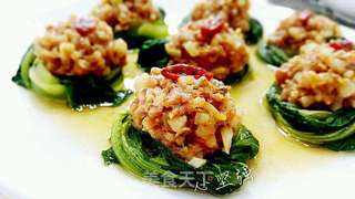 青菜肉丸盏的做法步骤:9