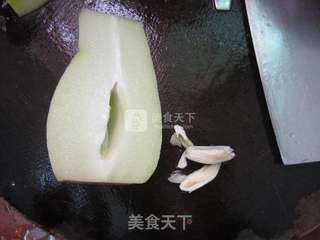 佛手瓜炒五花肉的做法步骤：3