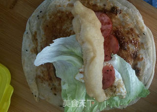 大饼卷油条的做法步骤:14