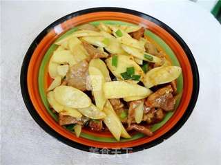 茭白炒肉片的做法步骤:6