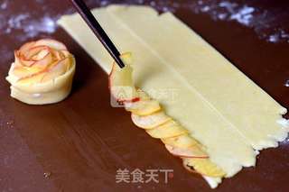 玫瑰花苹果派的做法步骤:7