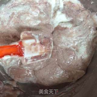紫薯戚风蛋糕(六寸心形)的做法步骤:6