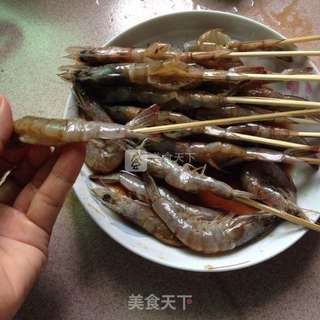 孜然烤串虾的做法步骤:3