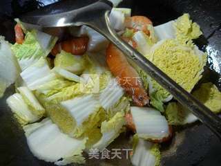 咖喱大头虾娃娃菜的做法步骤:6