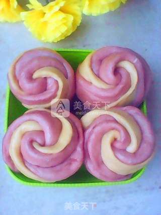 双色玫瑰馒头的做法步骤:7