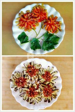 菊花茄子的做法步骤:11