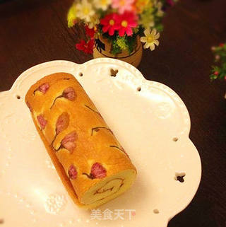 樱花戚风蛋糕卷的做法步骤:22