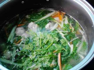 小白菜肉丸汤的做法步骤:10