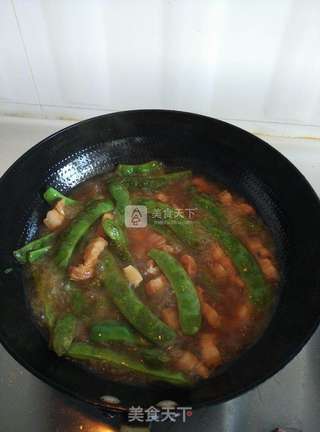 红烧肉炖豆角面瓜的做法步骤:9