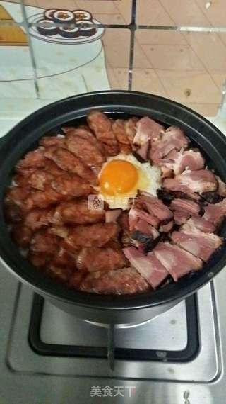 广式腊肠煲仔饭的做法步骤:7