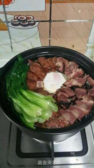 广式腊肠煲仔饭的做法步骤:8