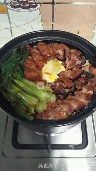 广式腊肠煲仔饭的做法步骤:9