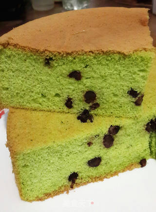 菠菜红豆戚风蛋糕的做法步骤:10
