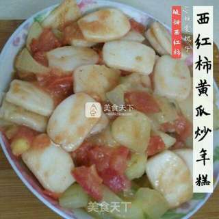 西红柿黄瓜炒年糕的做法步骤:18