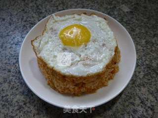鸡蛋泡菜炒饭的做法步骤:7