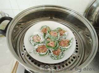 豇豆酿肉的做法步骤:9