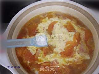 番茄鸡蛋火腿汤的做法步骤:9