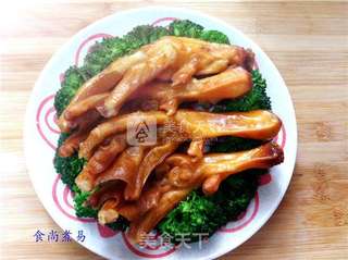 西兰花扣鹅掌的做法步骤:12