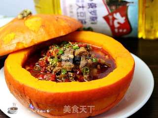 三椒牛尾南瓜盅的做法步骤:17
