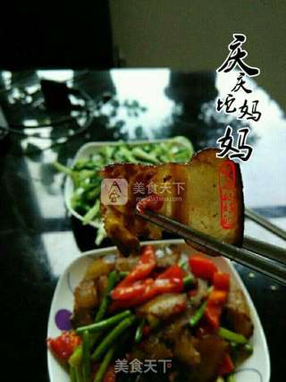 乡里腊肉炒蒜苔的做法步骤:9