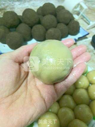 绿豆沙月饼的做法步骤:9