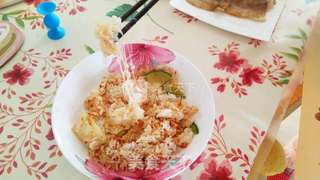 烤肉+辣白菜芝士饭的做法步骤:6