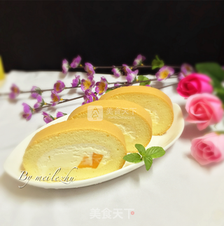 芒果奶油蛋糕卷的做法步骤:20